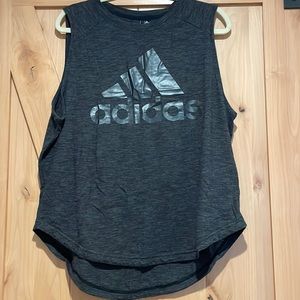 Adidas black graphic muscle tank